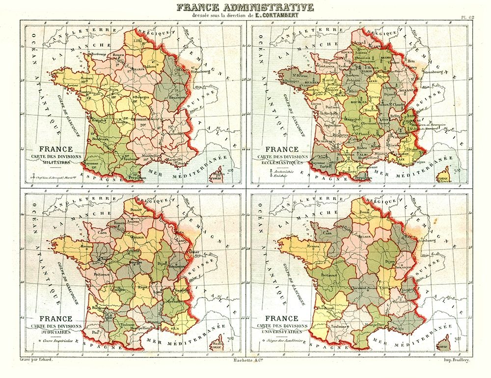 Administrative France - Cortambert 1880 art print by Cortambert for $57.95 CAD