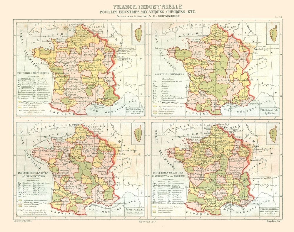 Industries France - Cortambert 1880 art print by Cortambert for $57.95 CAD