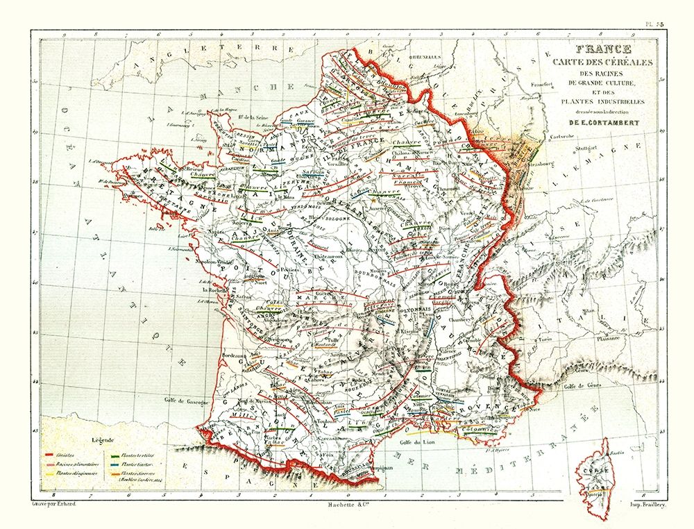 Agriculture Industry France - Cortambert 1880 art print by Cortambert for $57.95 CAD