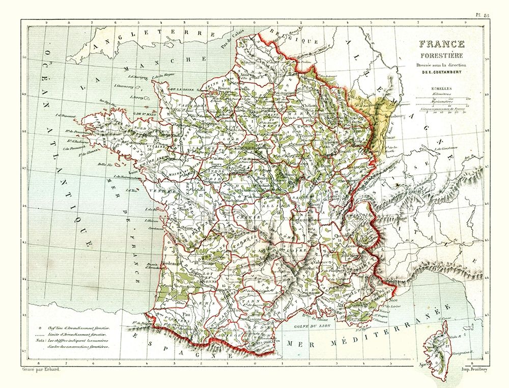 Forrestry France - Cortambert 1880 art print by Cortambert for $57.95 CAD