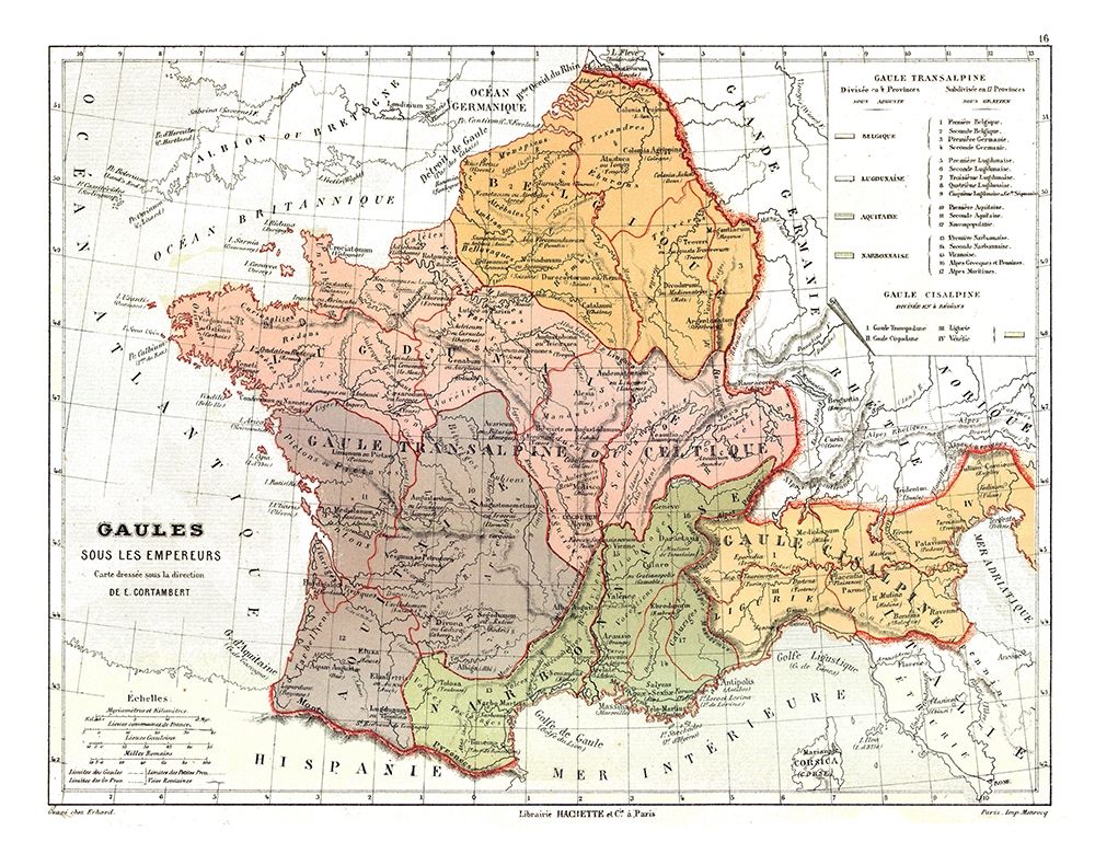 Gaul Empires France - Cortambert 1880 art print by Cortambert for $57.95 CAD