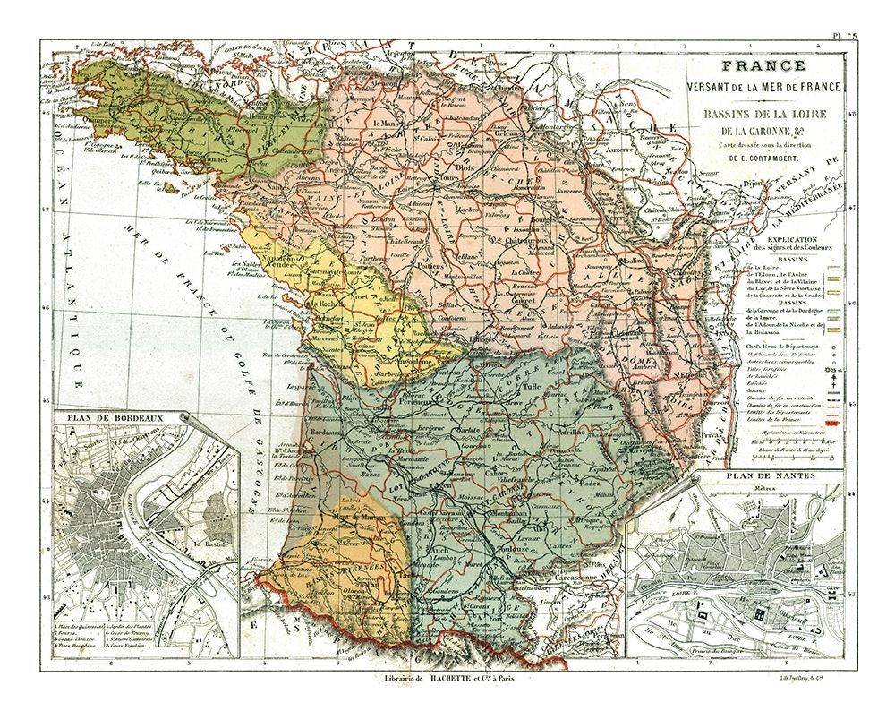 Basins of Loire France - Cortambert 1880 art print by Cortambert for $57.95 CAD