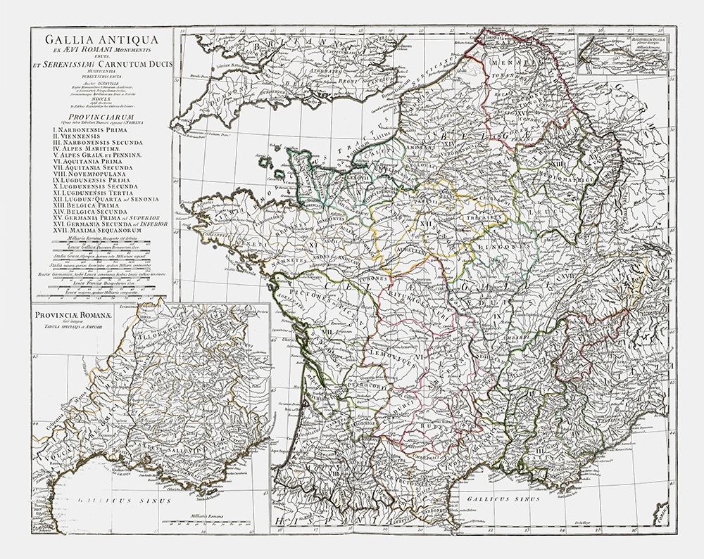 Ancient France - DAnville 1799 art print by D Anville for $57.95 CAD