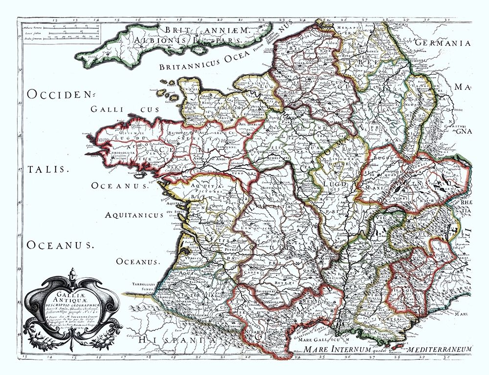 Ancient France - Sanson 1641 art print by Sanson for $57.95 CAD