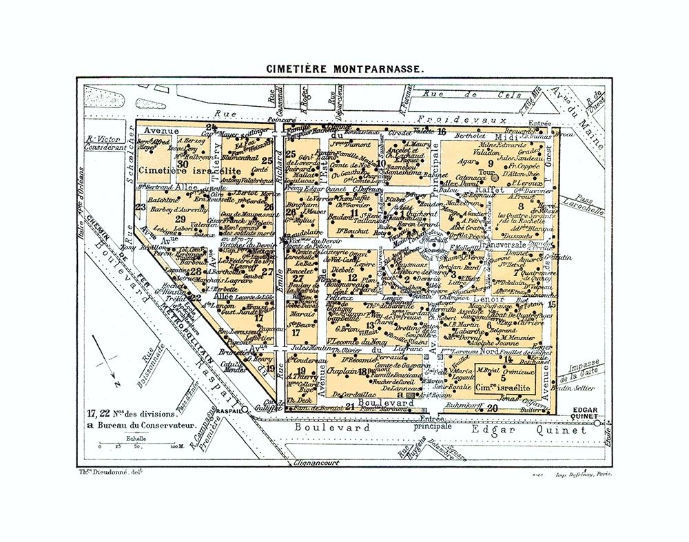 Montparnasse Cemetery Paris France art print by Blue Guides for $57.95 CAD