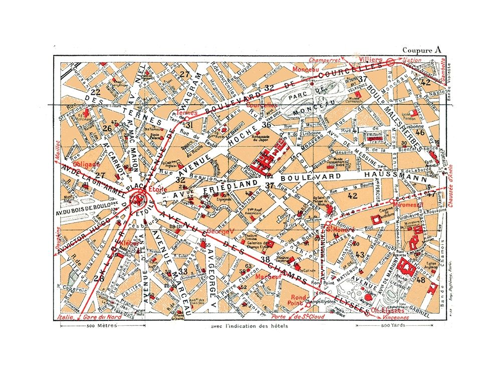 Northwestern Paris France - Blue Guides 1921 art print by Blue Guides for $57.95 CAD