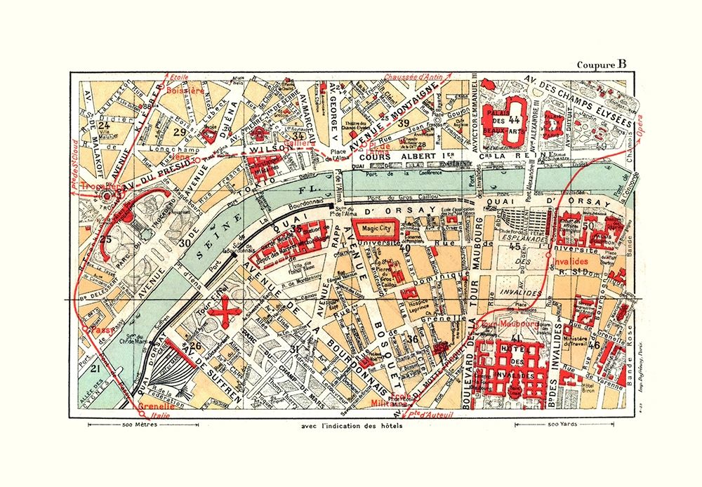 Eiffel Tower Paris France - Blue Guides 1921 art print by Blue Guides for $57.95 CAD