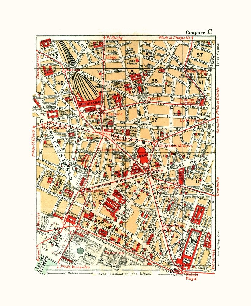 Northern Paris France - Blue Guides 1921 art print by Blue Guides for $57.95 CAD