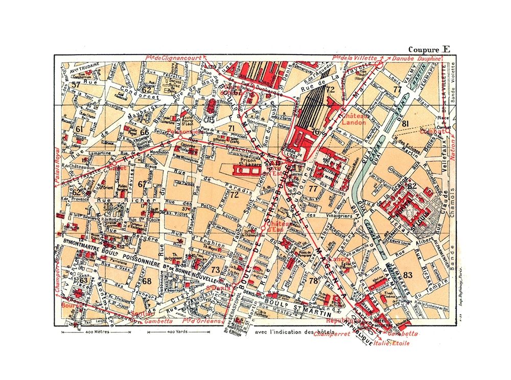Northeastern Paris France - Blue Guides 1921 art print by Blue Guides for $57.95 CAD