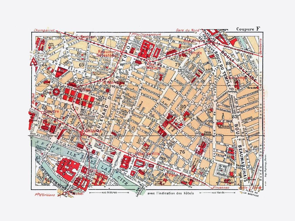 Ile de la Cite Paris France - Blue Guides 1921 art print by Blue Guides for $57.95 CAD