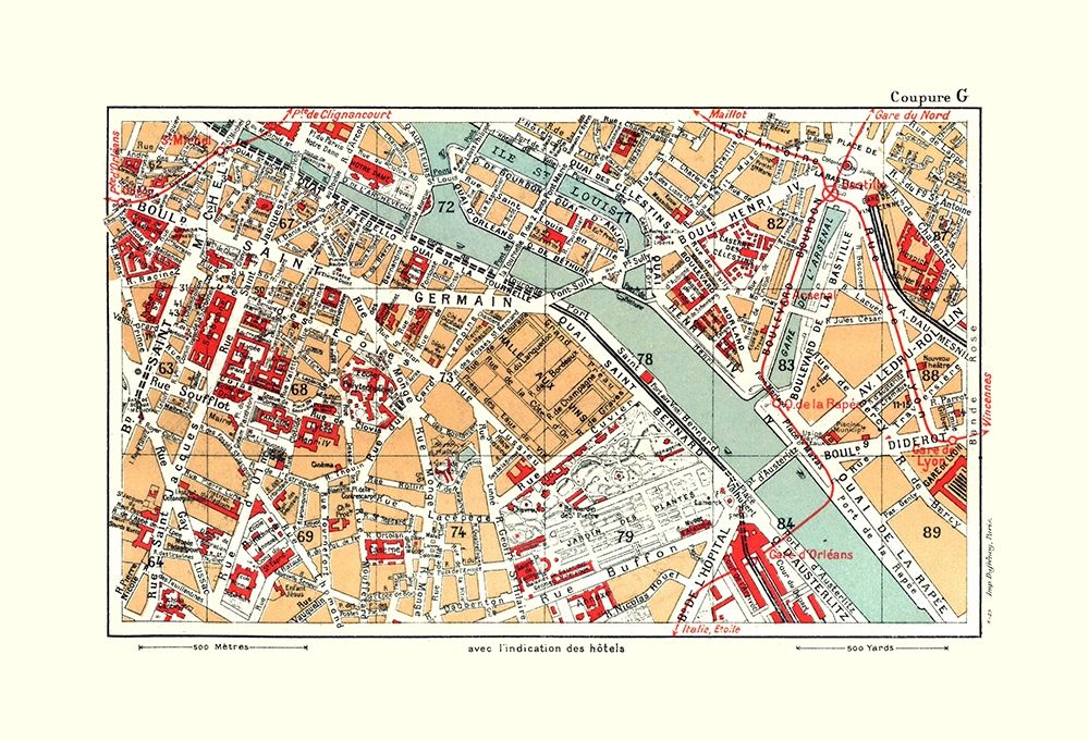 Jardin des Plantes Paris France - Blue Guides 1921 art print by Blue Guides for $57.95 CAD