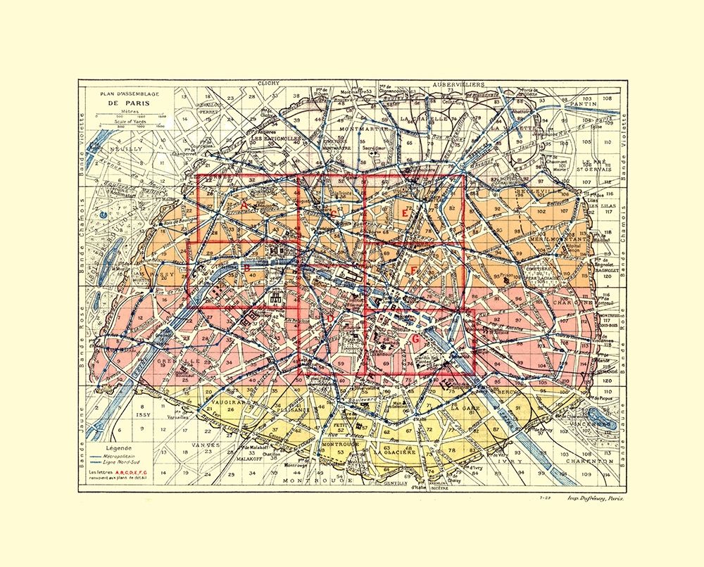 Paris France - Blue Guides 1921 art print by Blue Guides for $57.95 CAD