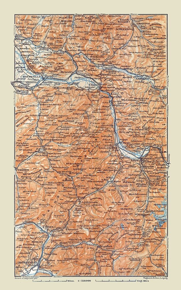 Aravis Range France - Baedeker 1921 art print by Baedeker for $57.95 CAD
