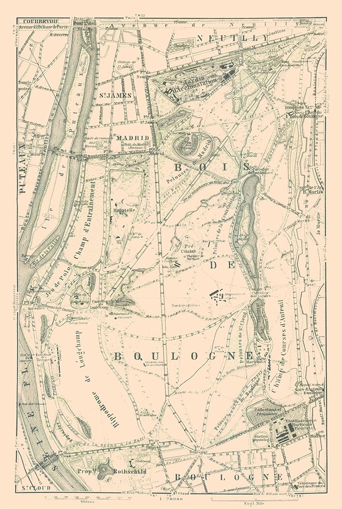 Bois de Boulogne Paris France - Baedeker 1911 art print by Baedeker for $57.95 CAD