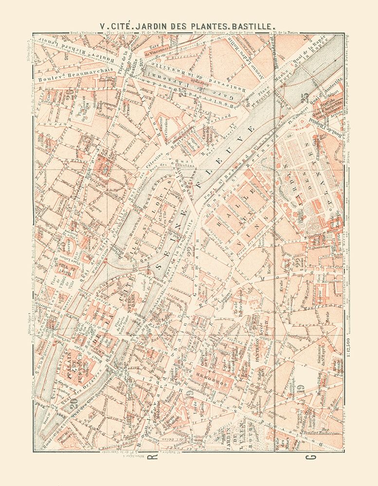Jardin des Plantes Bastille Paris France art print by Baedeker for $57.95 CAD