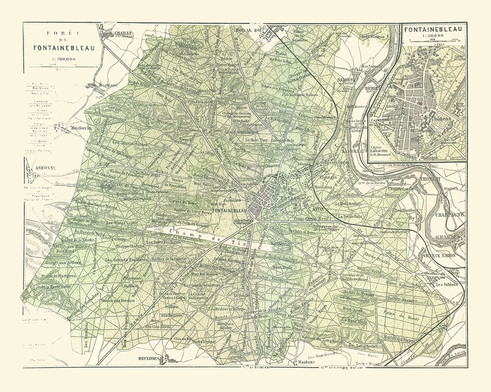 Fontainebleau Paris France - Baedeker 1911 art print by Baedeker for $57.95 CAD