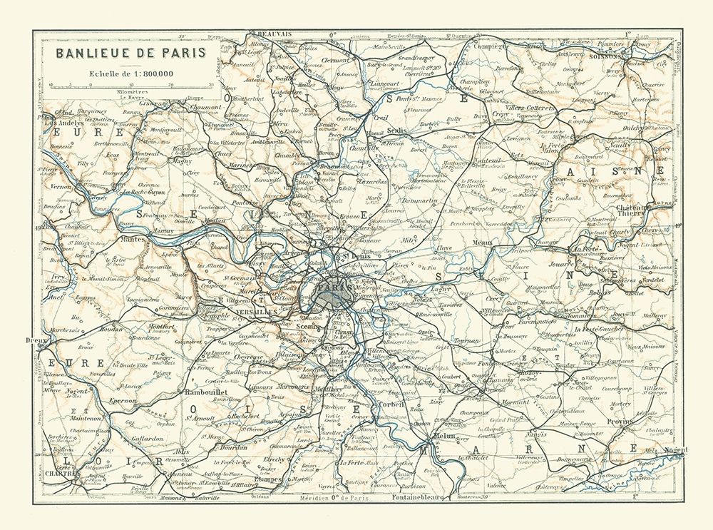 Suburbs Paris France - Baedeker 1911 art print by Baedeker for $57.95 CAD