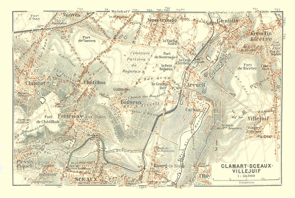 Town of Sceaux France - Baedeker 1911 art print by Baedeker for $57.95 CAD