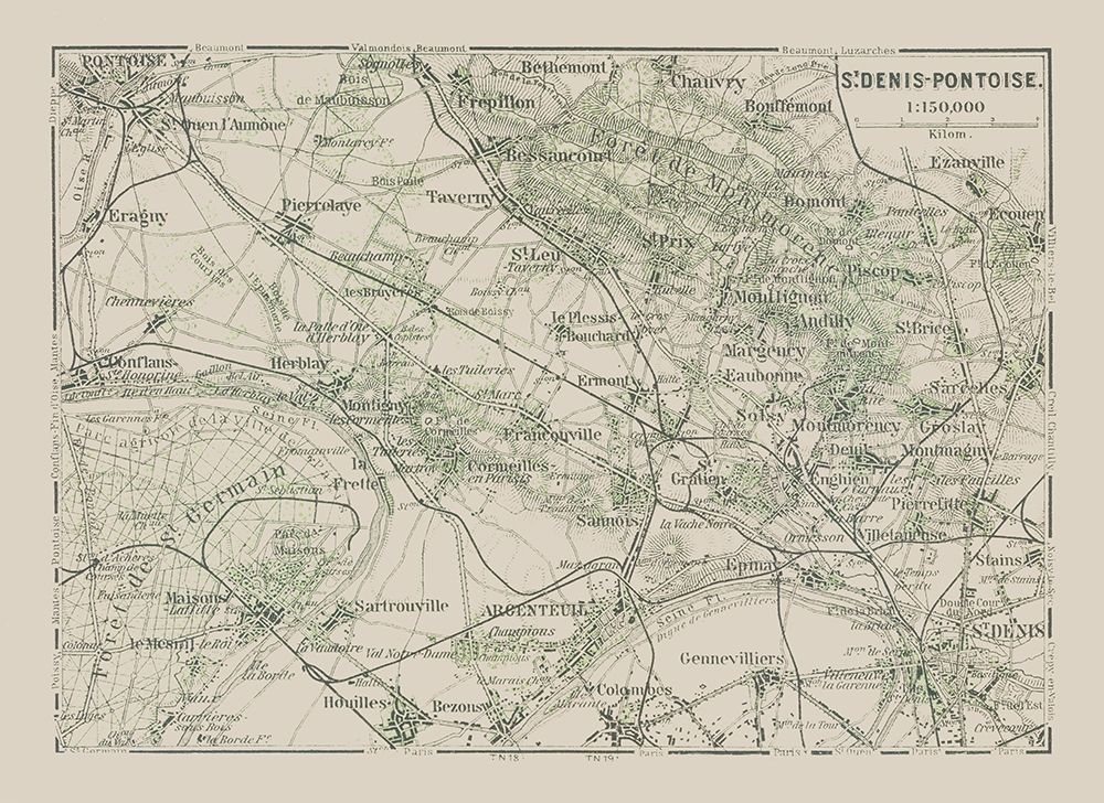 Saint Denis Pontoise Paris France - Baedeker 1911 art print by Baedeker for $57.95 CAD