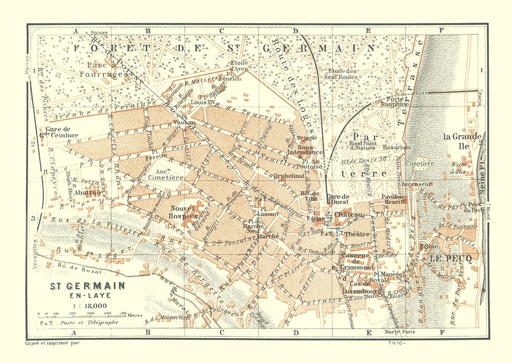 Saint Germain en Laye Paris France - Baedeker 1911 art print by Baedeker for $57.95 CAD