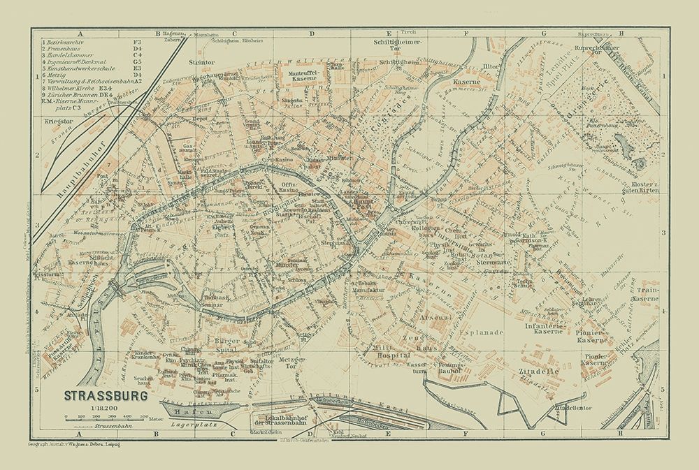 Strasbourg France - Baedeker 1914 art print by Baedeker for $57.95 CAD