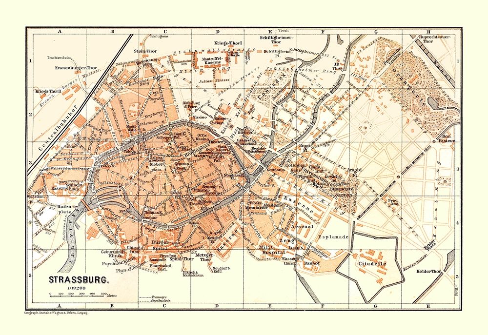 Strasbourg France - Baedeker 1896 art print by Baedeker for $57.95 CAD