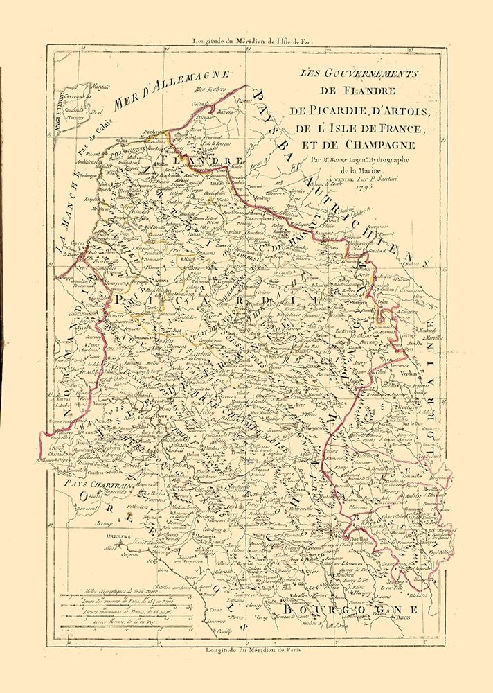 France Departments - Santini 1794 art print by Santini for $57.95 CAD