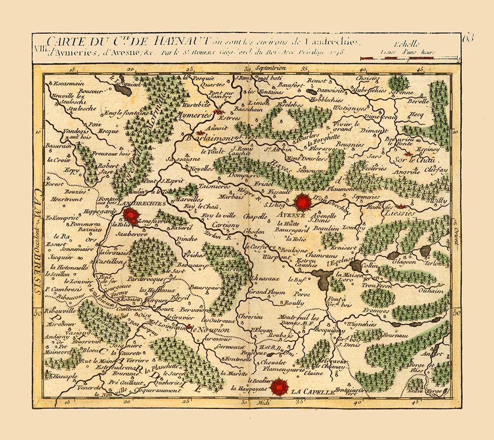 Landrecies France - Robert 1748 art print by Robert for $57.95 CAD