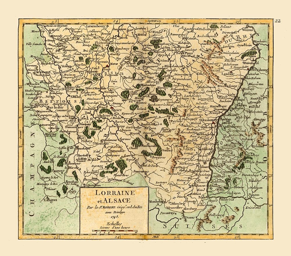 Alsace Lorraine France - Robert 1748 art print by Robert for $57.95 CAD