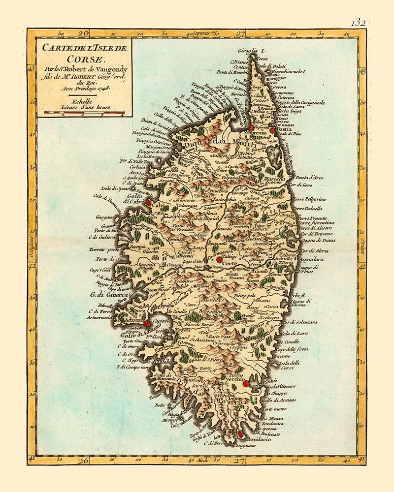 Corsica France - Robert 1748 art print by Robert for $57.95 CAD