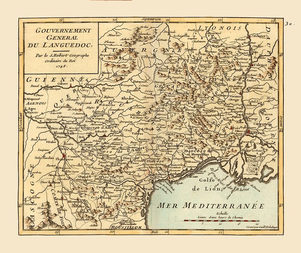 Languedoc France - Robert 1748 art print by Robert for $57.95 CAD
