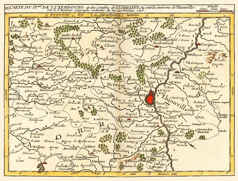 Moselle Department France - Robert 1748 art print by Robert for $57.95 CAD