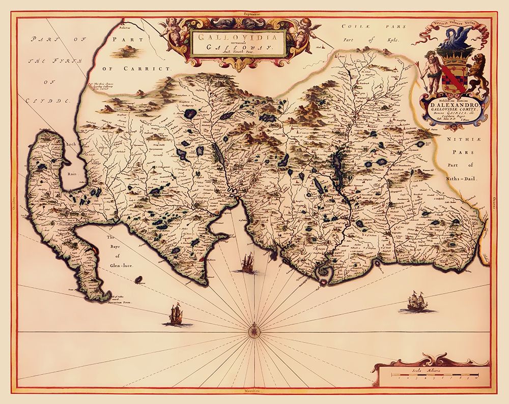 Great Britain Galloway Scotland - Blaeu 1654 art print by Blaeu for $57.95 CAD
