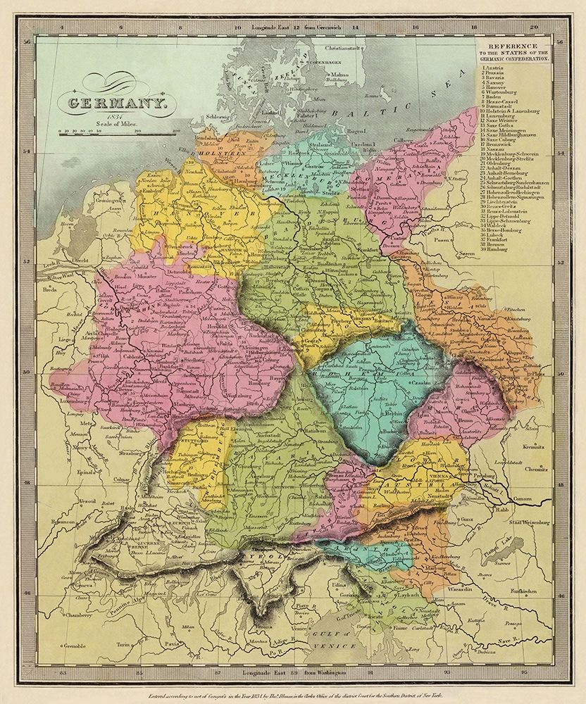 Germany - Burr 1834 art print by Burr for $57.95 CAD