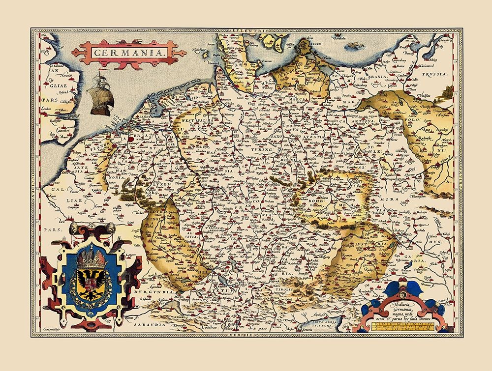 Germania Germany - Ortelius 1587 art print by Ortelius for $57.95 CAD