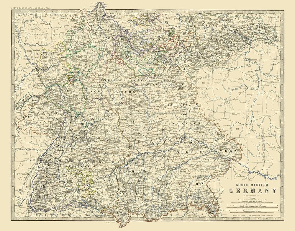 Southwest Germany - Johnston 1861 art print by Johnston for $57.95 CAD