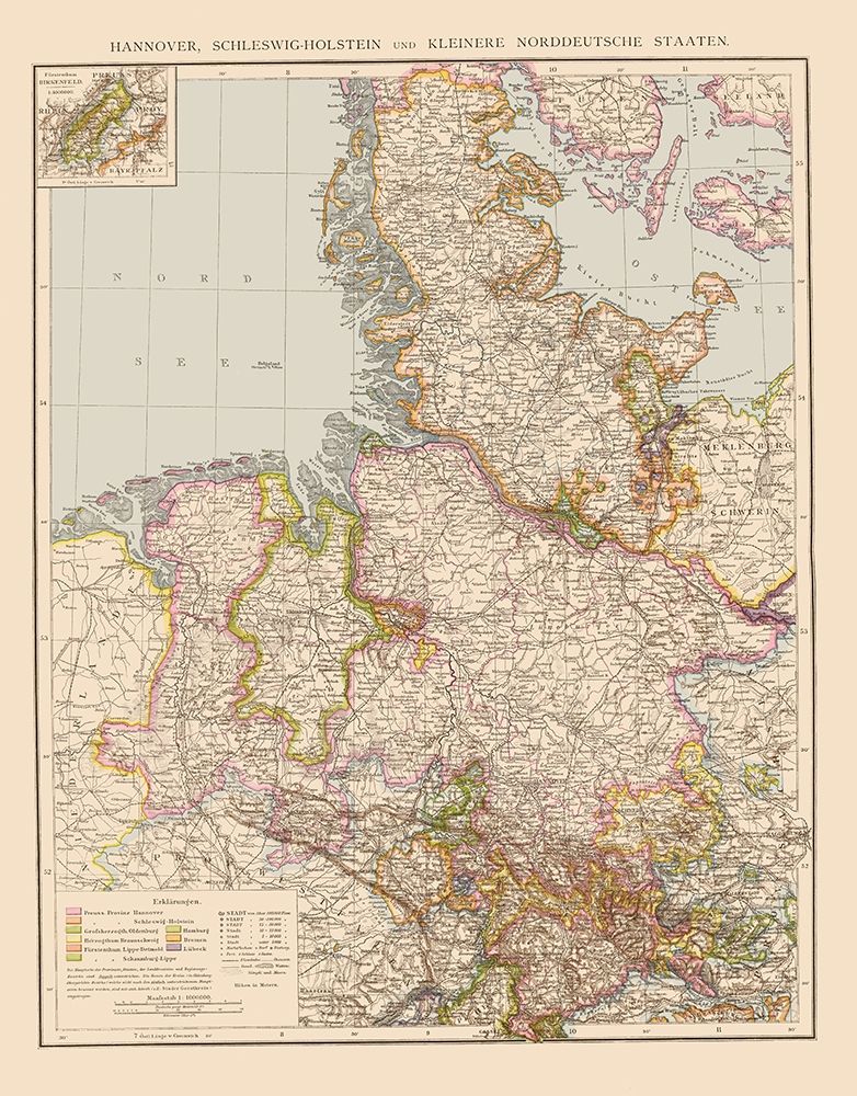 Northern Germany - Velhagen 1881 art print by Velhagen for $57.95 CAD