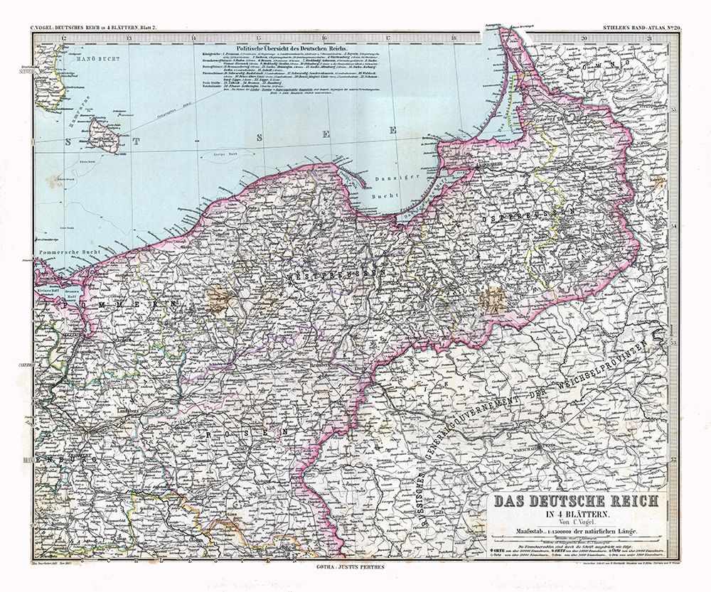 Northeast Germany - Stieler 1885 art print by Stieler for $57.95 CAD