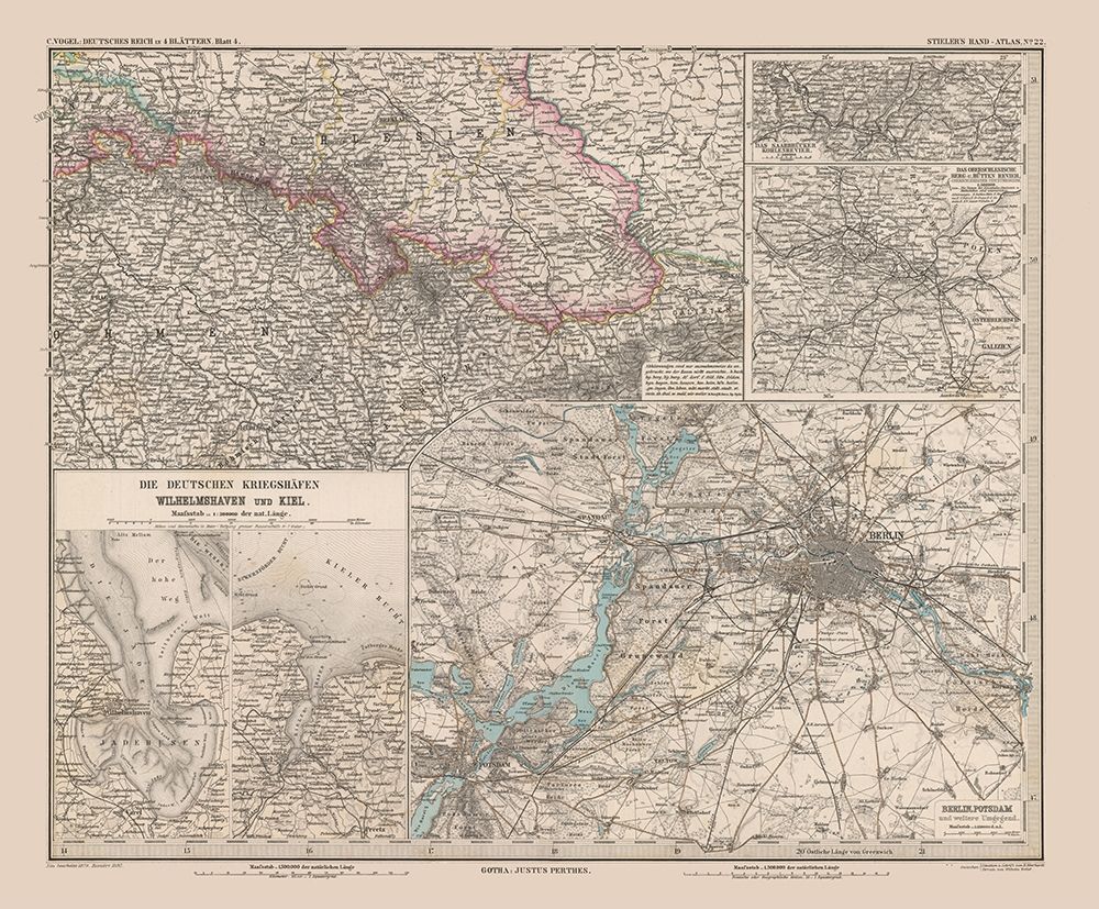 Silesia Germany - Stieler 1885 art print by Stieler for $57.95 CAD