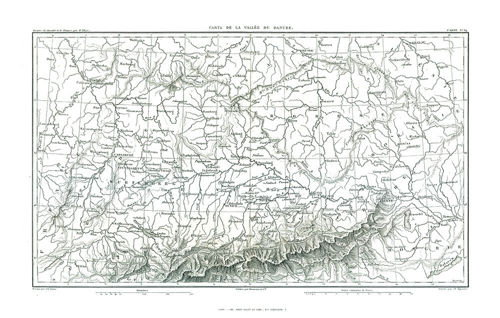 Danube Valley Germany - Thiers 1866 art print by Thiers for $57.95 CAD