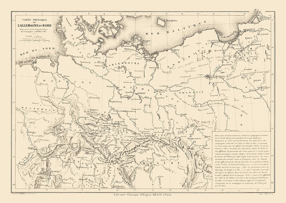 Physical North Germany - Drioux 1882 art print by Drioux for $57.95 CAD