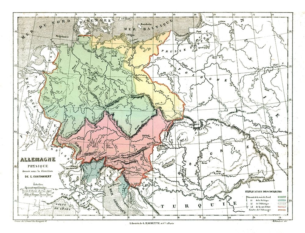 Physical Germany - Cortambert 1880 art print by Cortambert for $57.95 CAD