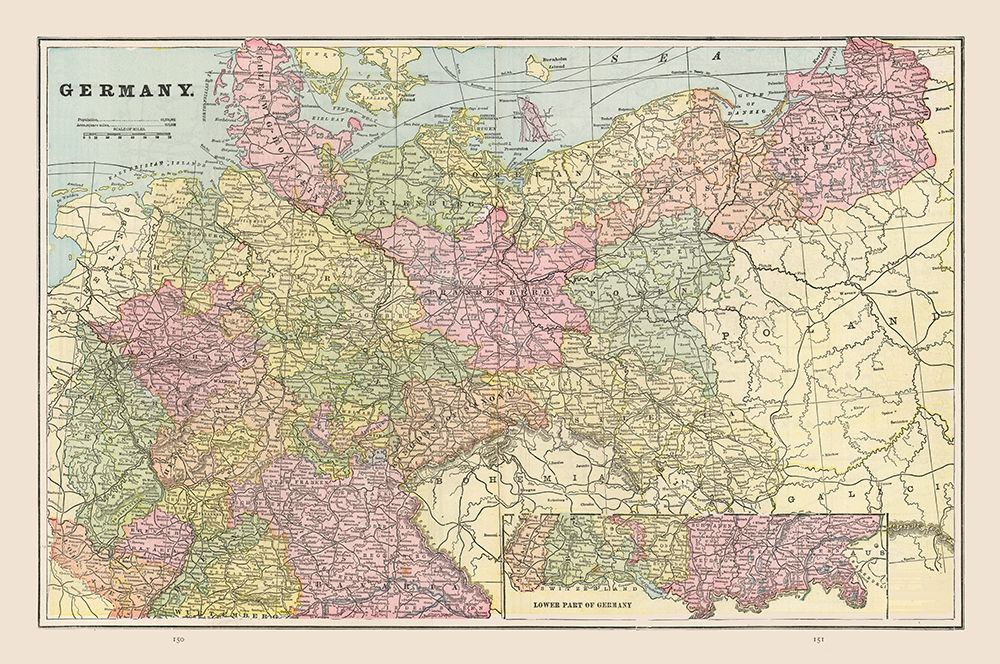 Germany - Cram 1892 art print by Cram for $57.95 CAD