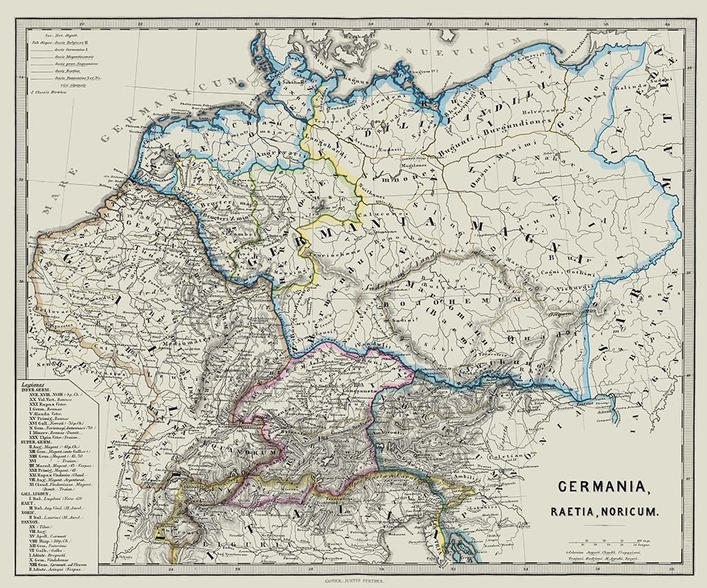 Ancient Germany - Spruner 1865 art print by Spruner for $57.95 CAD