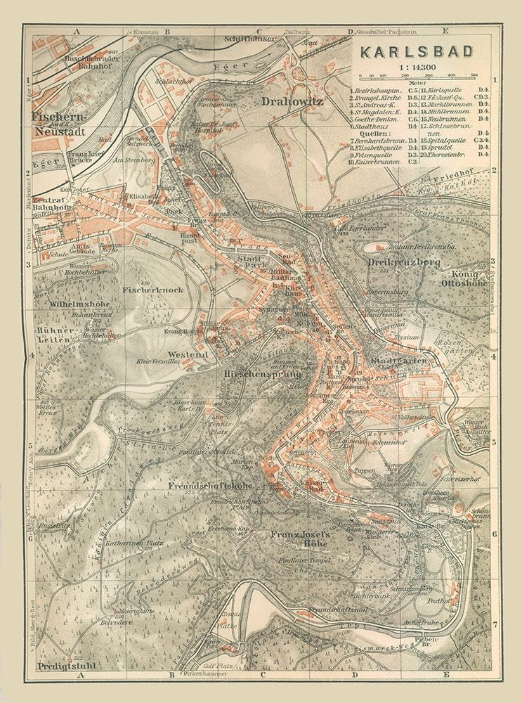 Karlsbad Germany - Baedeker 1910 art print by Baedeker for $57.95 CAD