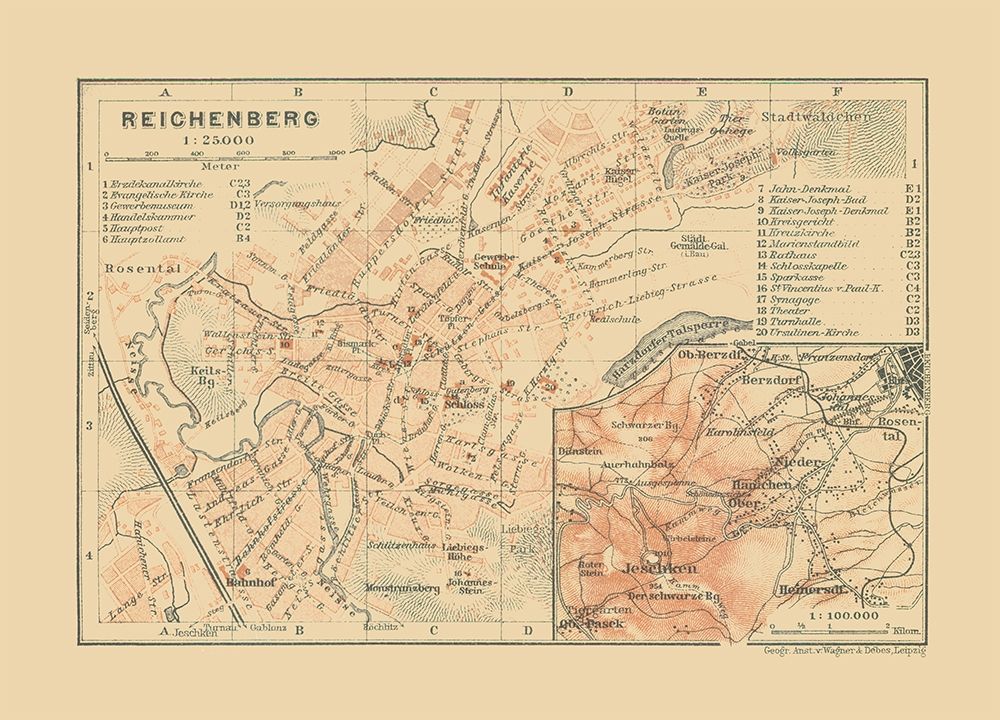 Reichenberg Germany - Baedeker 1910 art print by Baedeker for $57.95 CAD