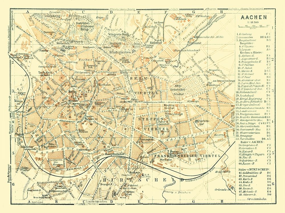Aachen Germany - Baedeker 1914 art print by Baedeker for $57.95 CAD