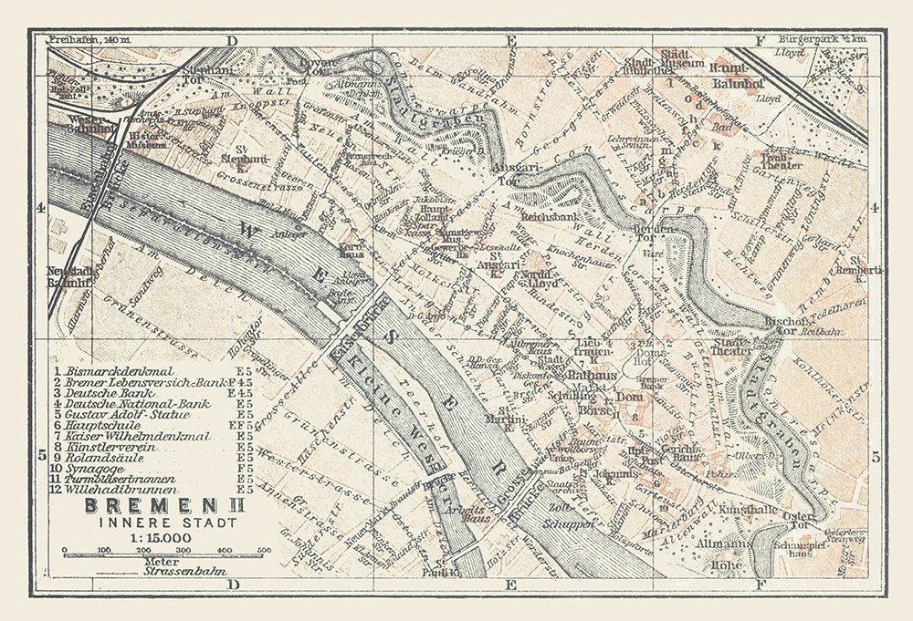Bremen Germany - Baedeker 1914 art print by Baedeker for $57.95 CAD