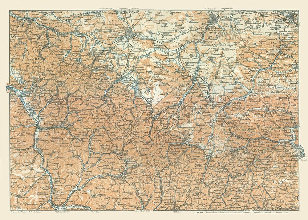 Central Germany - Baedeker 1914 art print by Baedeker for $57.95 CAD