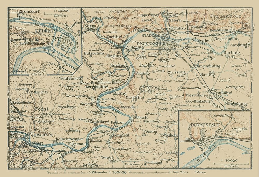 Donaustauf Germany - Baedeker 1914 art print by Baedeker for $57.95 CAD